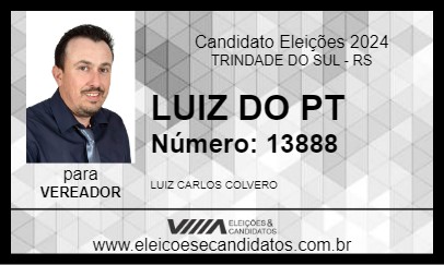 Candidato LUIZ DO PT 2024 - TRINDADE DO SUL - Eleições