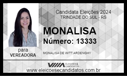 Candidato MONALISA 2024 - TRINDADE DO SUL - Eleições