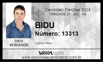 Candidato BIDU 2024 - TRINDADE DO SUL - Eleições