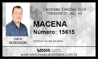 Candidato MACENA 2024 - TRINDADE DO SUL - Eleições