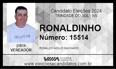 Candidato RONALDINHO 2024 - TRINDADE DO SUL - Eleições