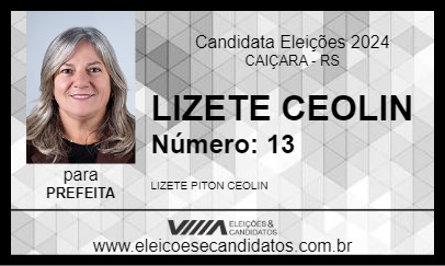 Candidato LIZETE CEOLIN 2024 - CAIÇARA - Eleições