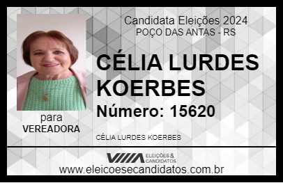 Candidato CÉLIA LURDES KOERBES 2024 - POÇO DAS ANTAS - Eleições