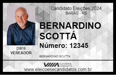 Candidato BERNARDINO SCOTTÁ 2024 - BARÃO - Eleições