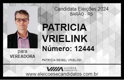 Candidato PATRICIA VRIELINK 2024 - BARÃO - Eleições