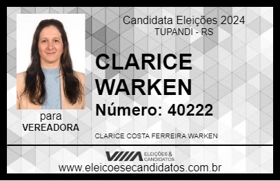 Candidato CLARICE WARKEN 2024 - TUPANDI - Eleições