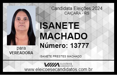 Candidato ISANETE MACHADO 2024 - CAIÇARA - Eleições