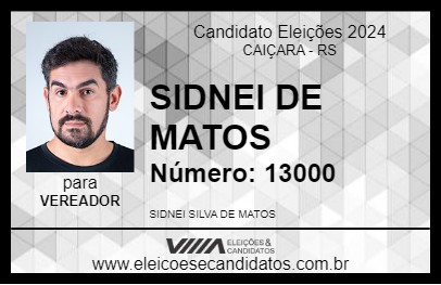 Candidato SIDNEI DE MATOS 2024 - CAIÇARA - Eleições