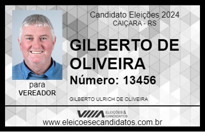 Candidato GILBERTO DE OLIVEIRA 2024 - CAIÇARA - Eleições