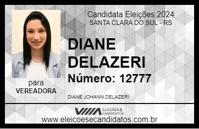 Candidato DIANE DELAZERI 2024 - SANTA CLARA DO SUL - Eleições