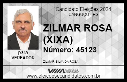 Candidato ZILMAR ROSA (XIXA) 2024 - CANGUÇU - Eleições