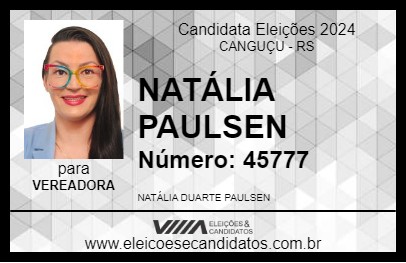 Candidato NATÁLIA PAULSEN 2024 - CANGUÇU - Eleições