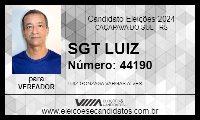 Candidato SGT LUIZ 2024 - CAÇAPAVA DO SUL - Eleições