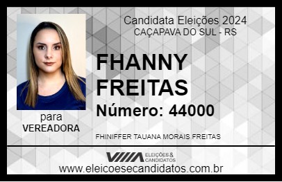 Candidato FHANNY FREITAS 2024 - CAÇAPAVA DO SUL - Eleições