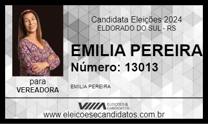 Candidato EMILIA PEREIRA 2024 - ELDORADO DO SUL - Eleições