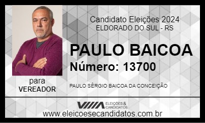 Candidato PAULO BAICOA 2024 - ELDORADO DO SUL - Eleições