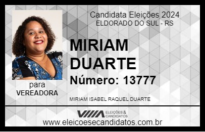 Candidato MIRIAM DUARTE 2024 - ELDORADO DO SUL - Eleições