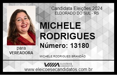 Candidato MICHELE RODRIGUES 2024 - ELDORADO DO SUL - Eleições