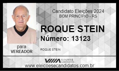 Candidato ROQUE STEIN 2024 - BOM PRINCÍPIO - Eleições