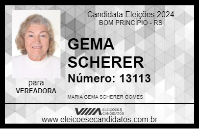 Candidato GEMA SCHERER 2024 - BOM PRINCÍPIO - Eleições