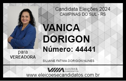 Candidato VANICA DORIGON 2024 - CAMPINAS DO SUL - Eleições