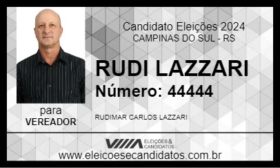 Candidato RUDI LAZARI 2024 - CAMPINAS DO SUL - Eleições