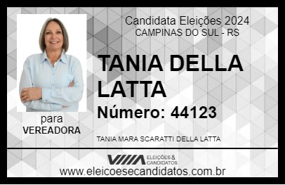 Candidato TANIA DELLA LATTA 2024 - CAMPINAS DO SUL - Eleições