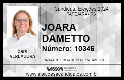 Candidato JOARA DAMETTO 2024 - TAPEJARA - Eleições