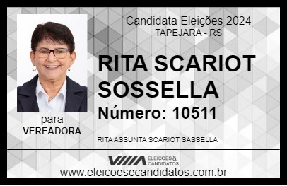 Candidato RITA SCARIOTT SOSSELLA 2024 - TAPEJARA - Eleições