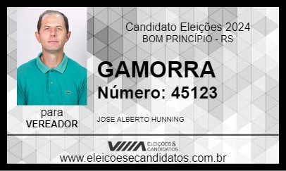 Candidato GAMORRA 2024 - BOM PRINCÍPIO - Eleições