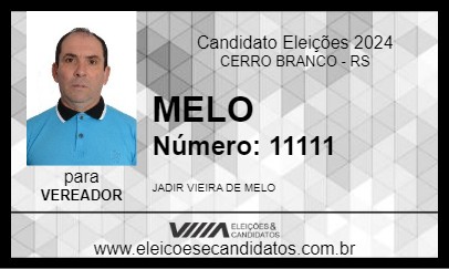 Candidato MELO 2024 - CERRO BRANCO - Eleições