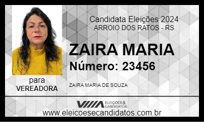 Candidato ZAIRA MARIA 2024 - ARROIO DOS RATOS - Eleições