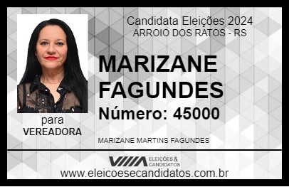 Candidato MARIZANE FAGUNDES 2024 - ARROIO DOS RATOS - Eleições