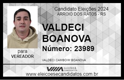 Candidato VALDECI BOANOVA 2024 - ARROIO DOS RATOS - Eleições