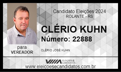 Candidato CLÉRIO KUHN 2024 - ROLANTE - Eleições