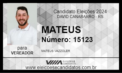 Candidato MATEUS 2024 - DAVID CANABARRO - Eleições