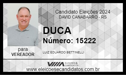 Candidato DUCA 2024 - DAVID CANABARRO - Eleições