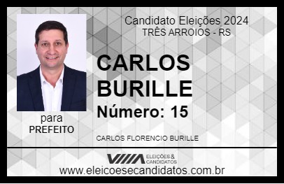 Candidato CARLOS BURILLE 2024 - TRÊS ARROIOS - Eleições