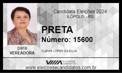 Candidato PRETA 2024 - ILÓPOLIS - Eleições