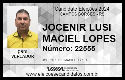 Candidato GORÓ 2024 - CAMPOS BORGES - Eleições