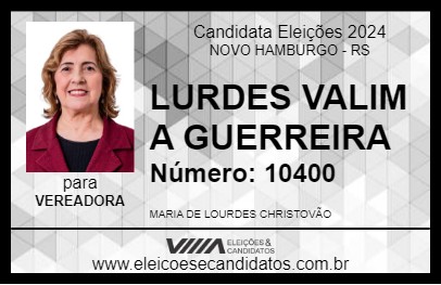 Candidato LURDES VALIM A GUERREIRA 2024 - NOVO HAMBURGO - Eleições