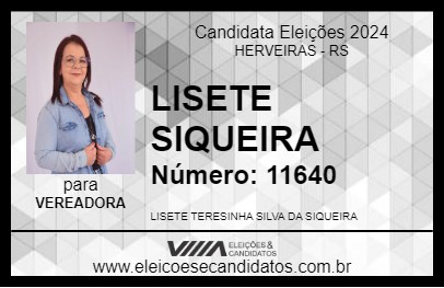 Candidato LISETE SIQUEIRA 2024 - HERVEIRAS - Eleições