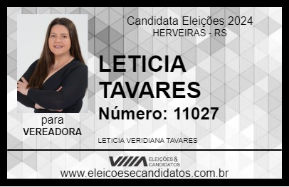 Candidato LETICIA TAVARES 2024 - HERVEIRAS - Eleições