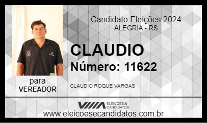 Candidato CLAUDIO 2024 - ALEGRIA - Eleições