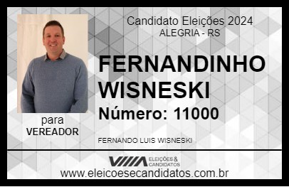 Candidato FERNANDINHO WISNESKI 2024 - ALEGRIA - Eleições