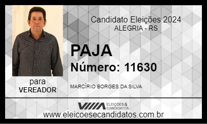 Candidato PAJA 2024 - ALEGRIA - Eleições