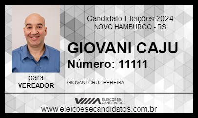 Candidato GIOVANI CAJU 2024 - NOVO HAMBURGO - Eleições