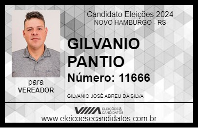 Candidato GILVANIO PANTIO 2024 - NOVO HAMBURGO - Eleições