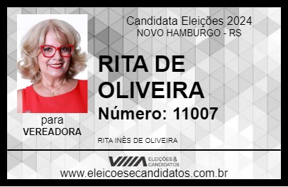 Candidato RITA DE OLIVEIRA 2024 - NOVO HAMBURGO - Eleições