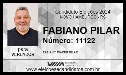 Candidato FABIANO PILAR 2024 - NOVO HAMBURGO - Eleições